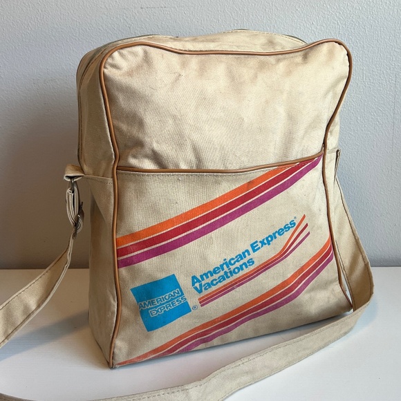 Vintage American Express Vacations Travel Messenger Bag Carry-on - Picture 2 of 6